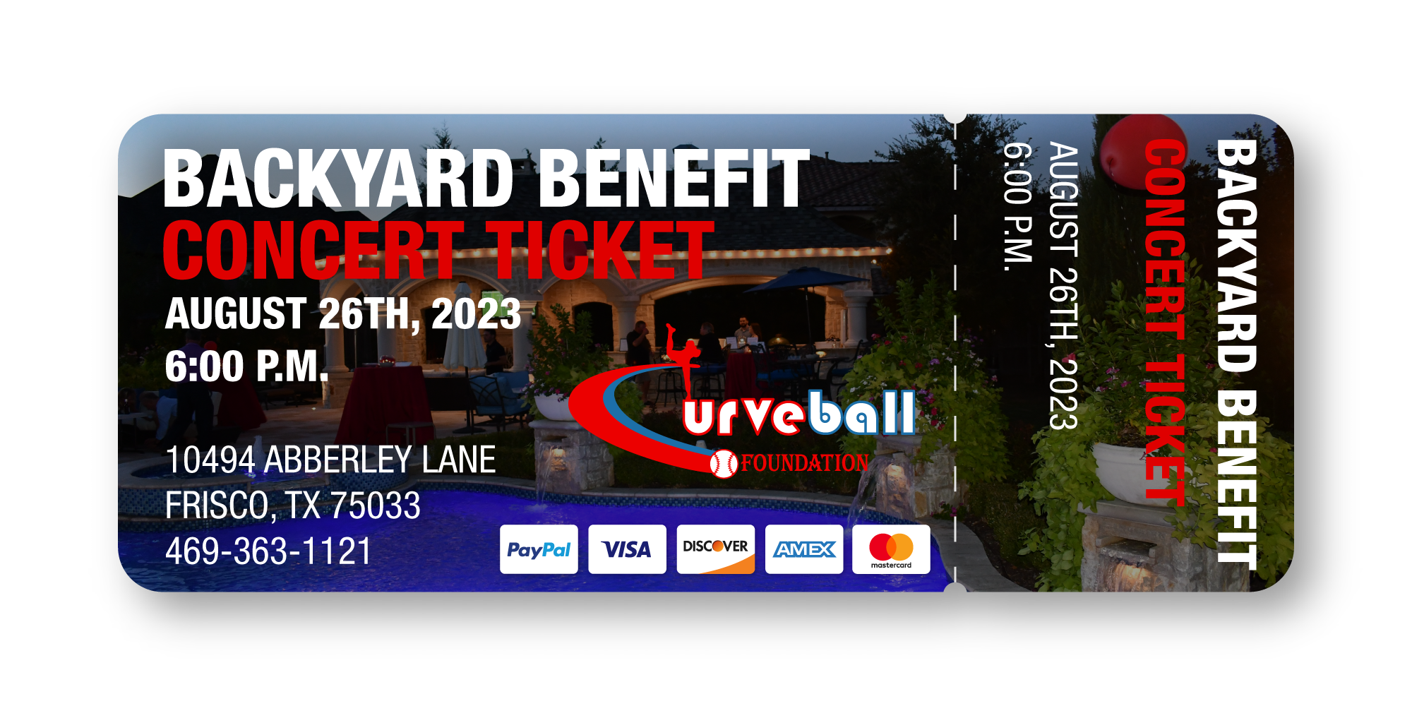 Backyard Benefit Concert Ticket Curveball Foundation